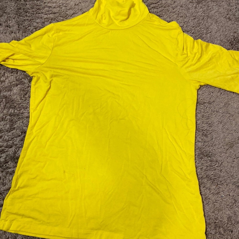 yellow turtle neck